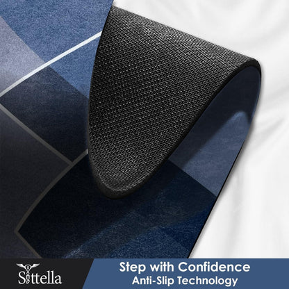Rubber Floor Mat with Runner Geometric Pattern 2-Pcs Feather Kitchen Mats (120cm×40 cmx3 mm  & 40cm×60 cmx3mm) — Waterproof, Non-Slippery & Cushioned Comfort for Kitchen, Sink, Office & Laundry.
